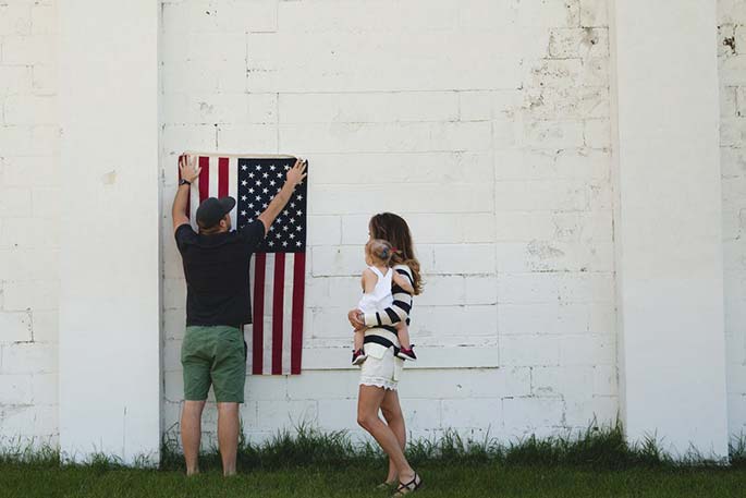 Military Family Hanging Flag